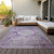 9' X 12' Purple Lavender And Gray Oriental Washable Indoor Outdoor Area Rug