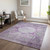 9' X 12' Purple Lavender And Gray Oriental Washable Indoor Outdoor Area Rug