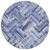 8' Navy Blue And Sky Blue Round Geometric Washable Indoor Outdoor Area Rug