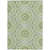8' X 10' Olive Green And Ivory Floral Medallion Washable Indoor Outdoor Area Rug