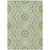 8' X 10' Olive Green And Ivory Floral Medallion Washable Indoor Outdoor Area Rug