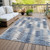 10' X 14' Navy Blue And Sky Blue Geometric Washable Indoor Outdoor Area Rug