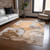 10' X 14' Orange Abstract Washable Non Skid Indoor Outdoor Area Rug