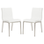 Set of Two Minimalist White Faux Faux Leather Chairs