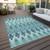 9' X 12' Teal Blue Aqua And Mint Green Southwestern Washable Indoor Outdoor Area Rug