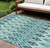 9' X 12' Teal Blue Aqua And Mint Green Southwestern Washable Indoor Outdoor Area Rug