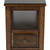 24" Brown Distressed End Table With Two Drawers And Shelf