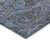 9' X 12' Charcoal Gray And Blue Paisley Washable Indoor Outdoor Area Rug