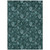 9' X 12' Teal Blue And Aqua Floral Washable Indoor Outdoor Area Rug