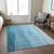 8' X 10' Teal Blue Aqua And Blue Ombre Washable Indoor Outdoor Area Rug
