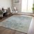 10' X 14' Gray Charcoal And Gold Floral Washable Indoor Outdoor Area Rug