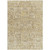 9' X 12' Wheat Beige And Gray Floral Washable Indoor Outdoor Area Rug