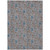 10' X 14' Brown And Blue Floral Washable Indoor Outdoor Area Rug