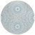 8' Denim Blue And Ivory Round Floral Medallion Washable Indoor Outdoor Area Rug