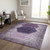 10' X 14' Eggplant Purple And Lavender Geometric Washable Indoor Outdoor Area Rug