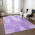 9' X 12' Lavender And Purple Striped Washable Indoor Outdoor Area Rug