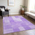 9' X 12' Lavender And Purple Striped Washable Indoor Outdoor Area Rug