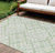 8' X 10' Mint Green And Ivory Geometric Washable Indoor Outdoor Area Rug