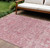 8' X 10' Pink Blush And Charcoal Floral Washable Indoor Outdoor Area Rug