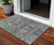 3' X 5' Green Navy Blue And Ivory Oriental Washable Indoor Outdoor Area Rug