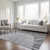 8' X 10' Charcoal Gray And Silver Abstract Washable Indoor Outdoor Area Rug