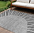 8' X 10' Charcoal Gray And Silver Abstract Washable Indoor Outdoor Area Rug