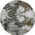 8' Taupe Brown And Gold Round Abstract Washable Indoor Outdoor Area Rug