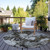8' Taupe Brown And Gold Round Abstract Washable Indoor Outdoor Area Rug