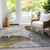 10' X 14' Gray Charcoal And Silver Floral Washable Indoor Outdoor Area Rug