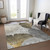 10' X 14' Gray Charcoal And Silver Floral Washable Indoor Outdoor Area Rug