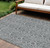 10' X 14' Gray Silver And Charcoal Floral Washable Indoor Outdoor Area Rug