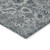 10' X 14' Gray Silver And Charcoal Floral Washable Indoor Outdoor Area Rug