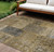 8' X 10' Brown Gray And Charcoal Patchwork Washable Indoor Outdoor Area Rug