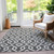 9' X 12' Black And Ivory Geometric Washable Indoor Outdoor Area Rug