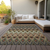 8' X 10' Taupe Olive Green And Beige Southwestern Washable Indoor Outdoor Area Rug