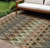 8' X 10' Taupe Olive Green And Beige Southwestern Washable Indoor Outdoor Area Rug