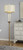 Homeroots Lighting 62 Inch Gold Column Floor Lamp, Off-White Drum Shade