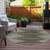 8' Coffee And Ivory Round Abstract Washable Indoor Outdoor Area Rug