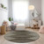 8' Coffee And Ivory Round Abstract Washable Indoor Outdoor Area Rug