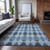 9' X 12' Navy Blue And Denim Blue Moroccan Washable Indoor Outdoor Area Rug