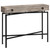 Homeroots 32.5" Taupe Reclaimed Wood Particle Board Accent Table, Black Legs