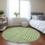 8' Lime Green And Ivory Round Geometric Washable Indoor Outdoor Area Rug