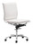 White Faux Leather Armless Executive Rolling Office Chair - 808230050785