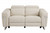 Homeroots Living Room 65" Beige Italian Leather Reclining Love Seat, Chrome Accents