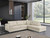 Homeroots Living Room Beige Deco Tufted Italian Leather Modular L Shape Two Piece Corner Sectional