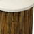 20" Brown And Ivory Marble And Solid Wood Round End Table - 606114067948
