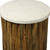 20" Brown And Ivory Marble And Solid Wood Round End Table - 606114067948