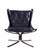 Homeroots Living Room 30" Solid Color Lounge Chair, Vintage Blue Top Grain Leather and Steel