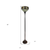 62" Brown Traditional Shaped Floor Lamp With White And Brown Stained Glass Bowl Shade