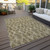 9' X 12' Brown Beige And Tan Geometric Washable Indoor Outdoor Area Rug